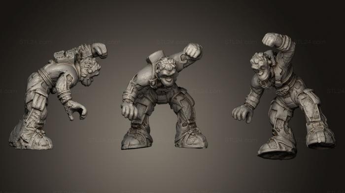 Figurines heroes, monsters and demons (monkey parachute, STKM_0489) 3D models for cnc